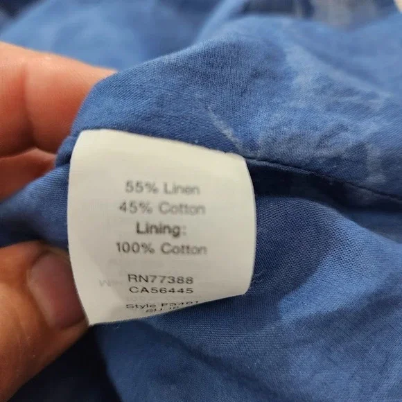 Madewell Plaid Ruffle Off Shoulder Mini Dress Linen Cotton Blend Size 8 - Picture 12 of 13